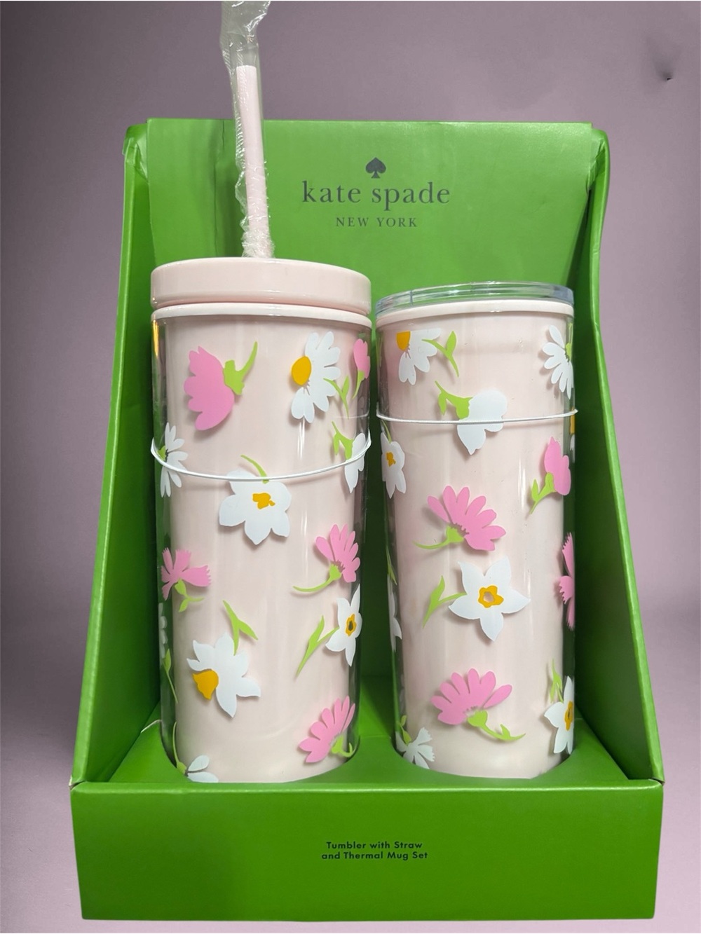 Kate Spade Floral Tumbler & Thermal Mug Set
